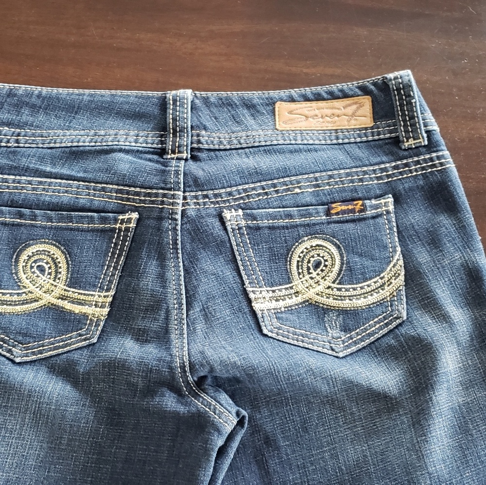 Seven jeans boot cut, gold pockets size 4